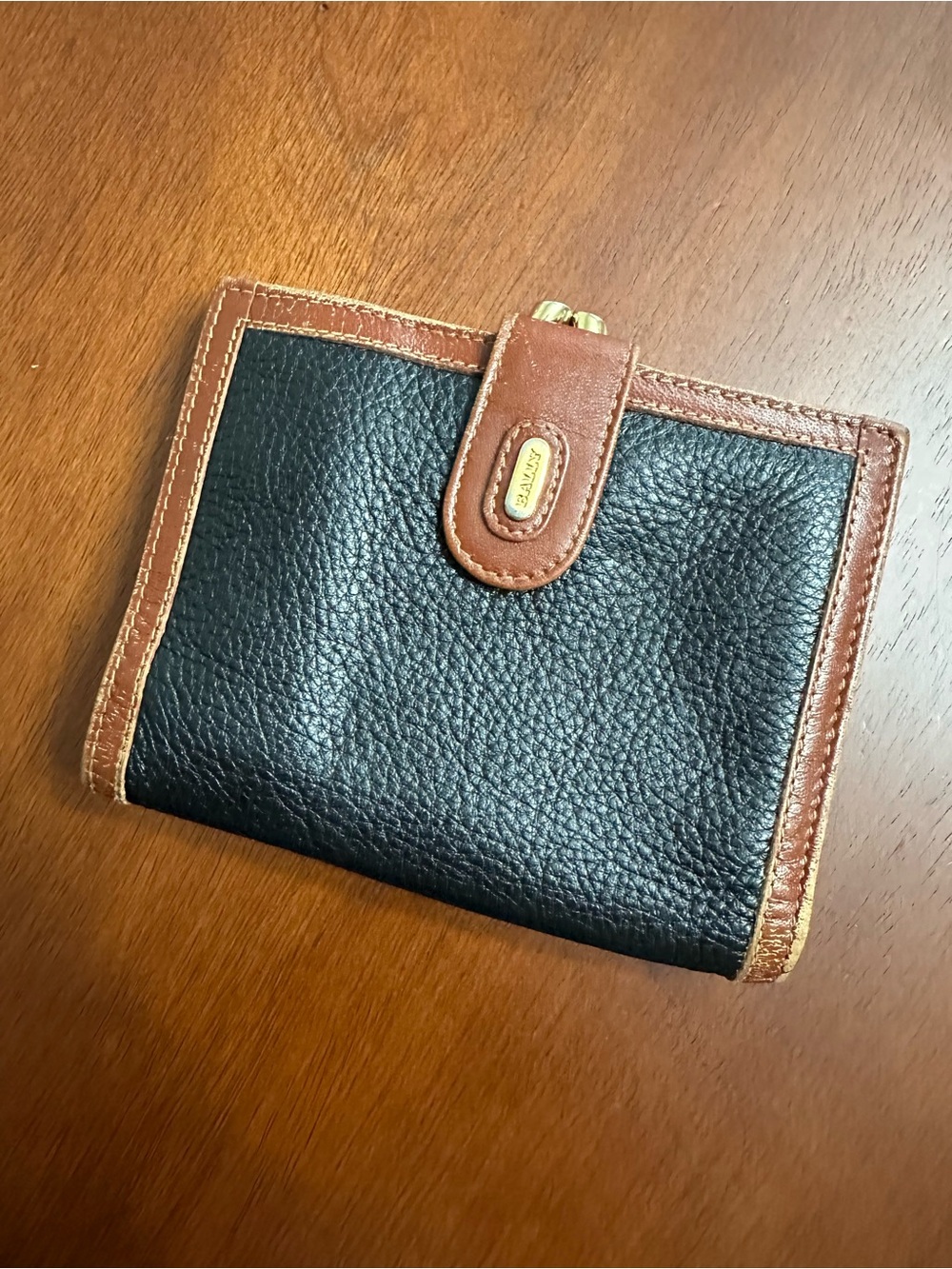 Bally Vintage Black/Brown Leather Bifold Wallet